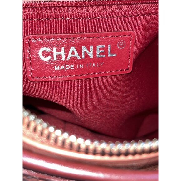 CHANEL Gabrielle Small Hobo Crossbody Bag Red Aged Calfskin Quilted Leather - Picture 11 of 16